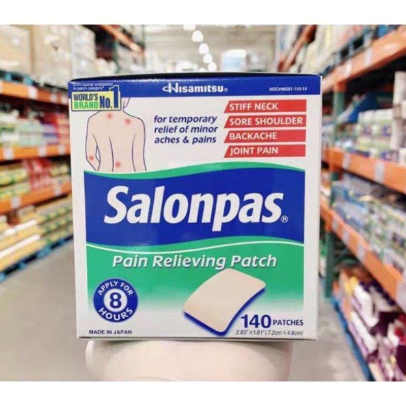 Cao dán Salonpas Mỹ - Hộp 140 miếng