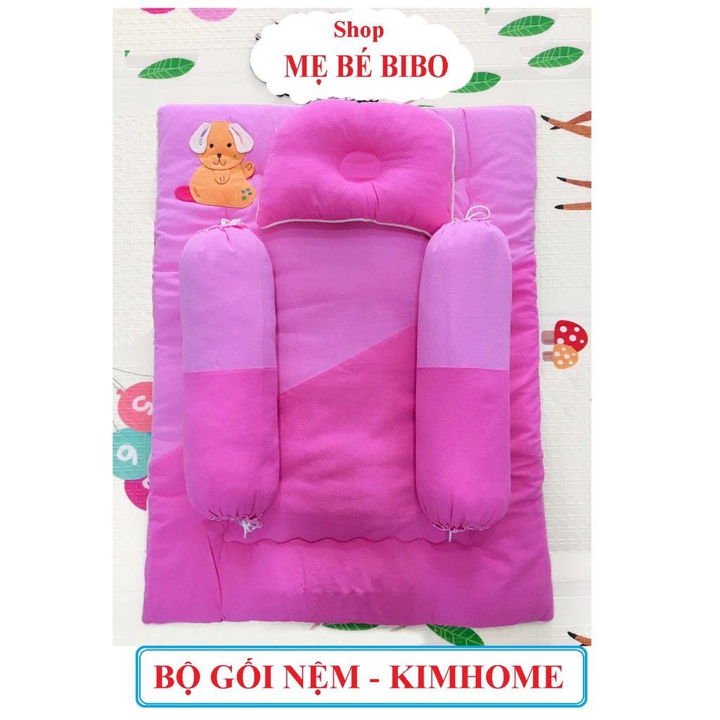 [Chọn mẫu] Bộ nệm gối sơ sinh kim home cho em bé từ 0-2 tuổi