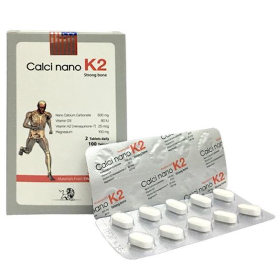 Hộp lớn 100 viên Calci Nano K2 - Giúp cho xương chắc khỏe canxi k2 Mediphar Canci Mediphar