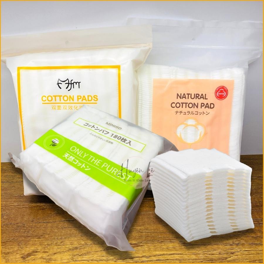 Bông tẩy trang, dụng cụ tẩy trang, bông cotton pads mềm mịn 222 miếng, miniso 180 miếng