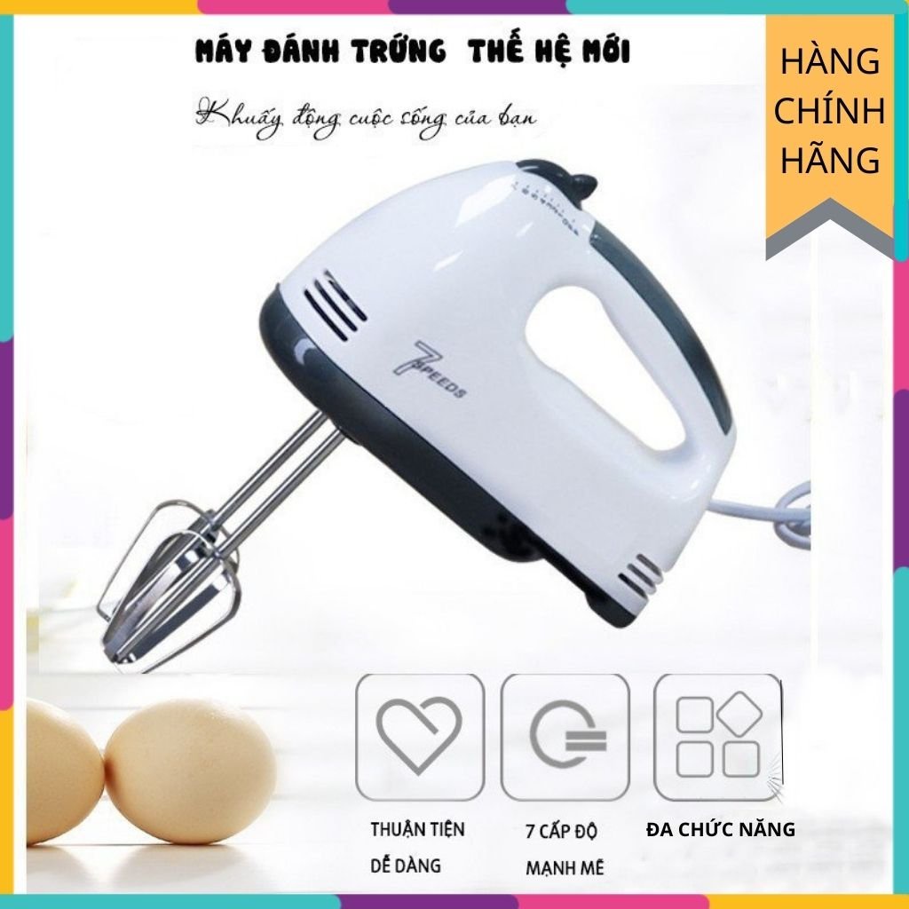 Máy Trộn Bột Cầm Tay 7 Tốc Độ Công Suất 260W Cực Mạnh, Tiện Lợi Có Thể Đánh Trứng,Kem,Salad, Đánh Bơ,…HÀNG CHÍNH HÃNG