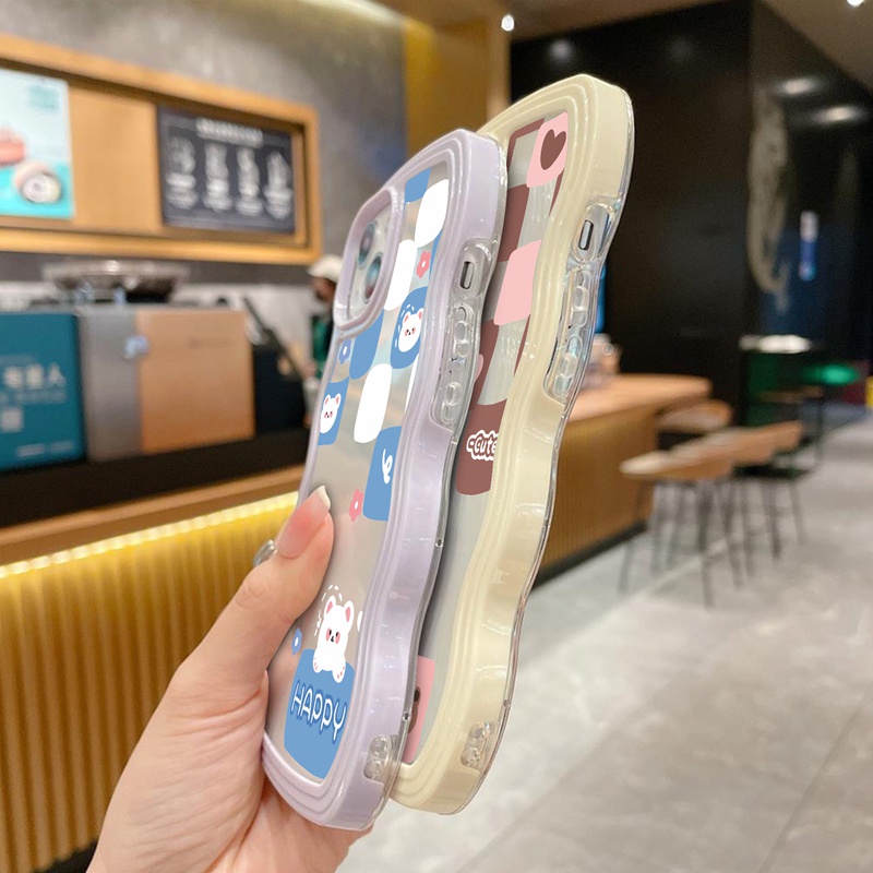 Suntaiho ốp lưng iphone Ốp điện thoại mềm trong suốt in hình gấu thích hợp cho iPhone 11 Pro 13 12 Pro Max X XS Max XR 7 8 Plus