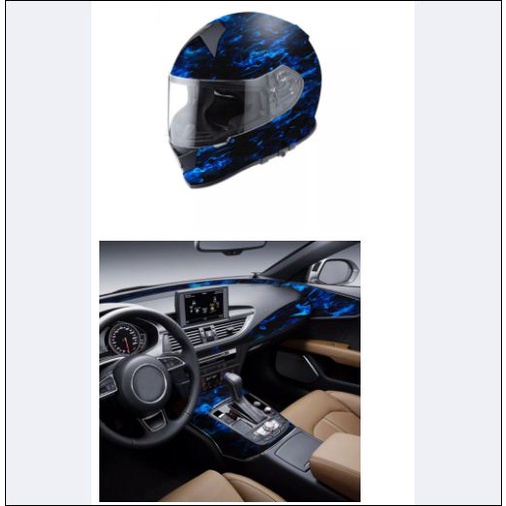 Blue Fire PVA Phim thủy văn In chuyển nước Hydro Dip Car Film trang trí 50x100cm