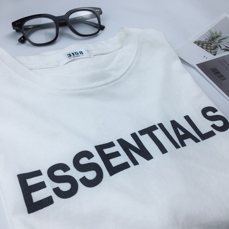 Áo thun tay dài form rộng nam nữ unisex ESENTIAL mặc đôi mặc nhóm, áo phông dài tay 3 màu trắng đen nâu từ 40-70kg | BigBuy360 - bigbuy360.vn