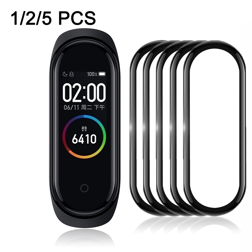 Set 1/2/5 Miếng Dán Cường Lực Cong 3d Chống Trầy Cho Xiaomi Band 4