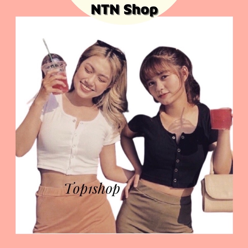Áo Croptop Nút Bấm tay ngắn hàng tận xưởng.