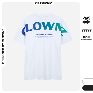 Áo thun tay lỡ local brand unisex Clownz basic over shoulder màu trắng form rộng, chất cotton