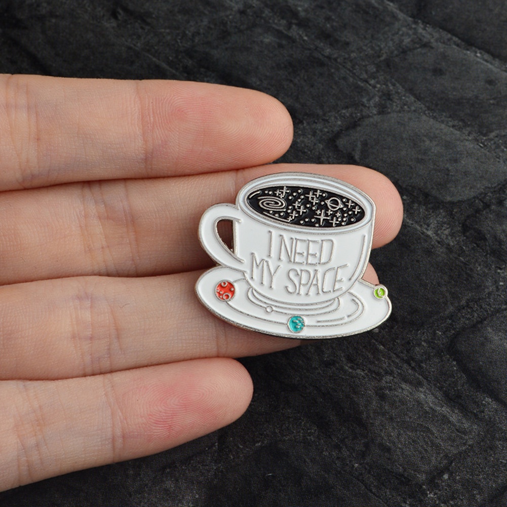 Ghim cài áo kim loại tạo hình tách cà phê thời trang Unisex