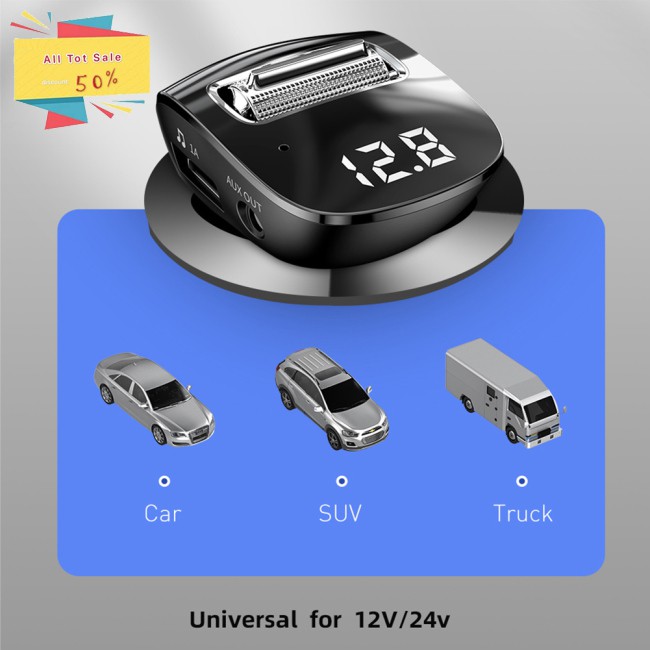 IN STOCK Car Fm Transmitter Bluetooth 5.0 Aux Handsfree Wireless Car Kit Dual Usb Car Charger Radio Mp3 Player