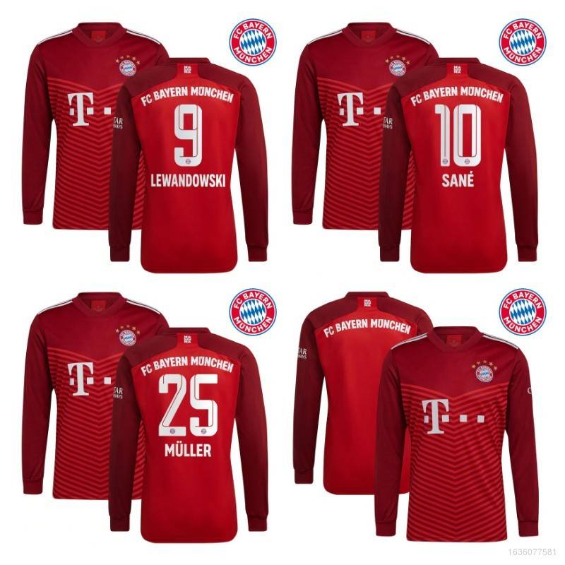 Năm 2021-2022 Bayern Munich F.C. Áo Thun Thể Thao Tay Dài Plus Size