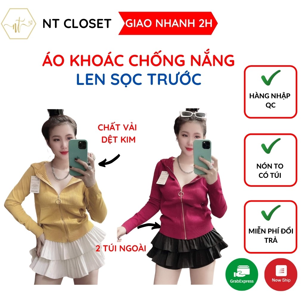 ÁO KHOÁC CHỐNG NẮNG NỮ, ÁO KHOÁC LEN QUẢNG CHÂU CÓ TÚI, DÂY KÉO CAO, SIZE DƯỚI 57ki NHIỀU MÀU- có ảnh thật | BigBuy360 - bigbuy360.vn