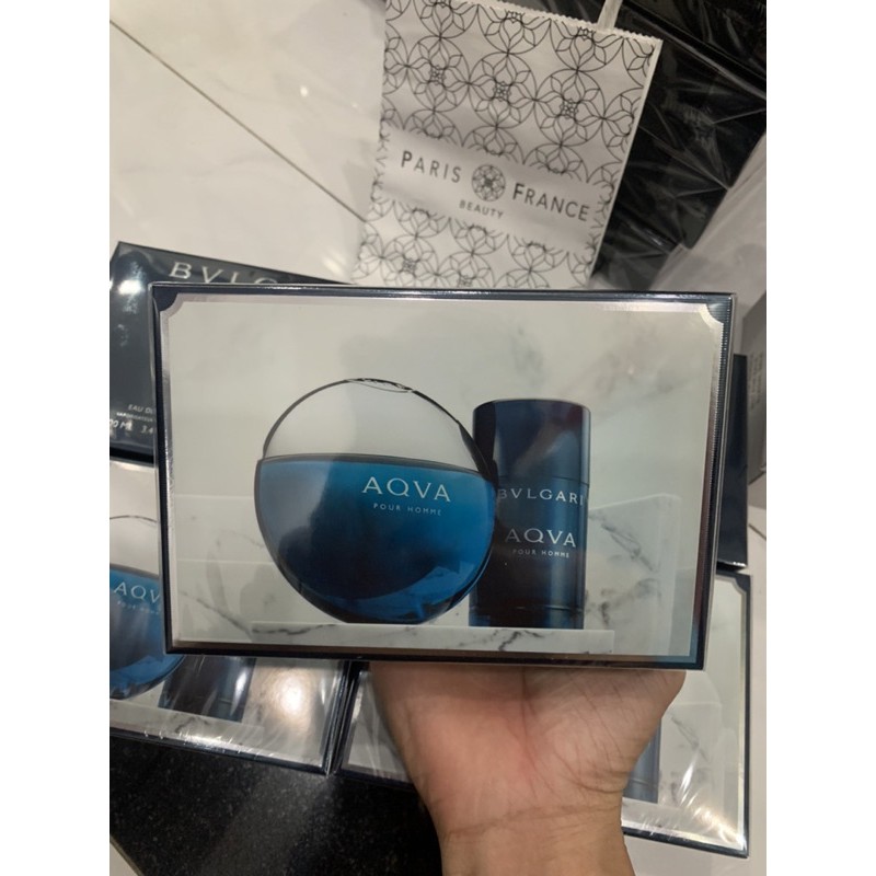 Bộ Set nước hoa Bvlgari Aqva Pour Homme 100ml + 1 lăn khử mùi 75ml full seal | BigBuy360 - bigbuy360.vn