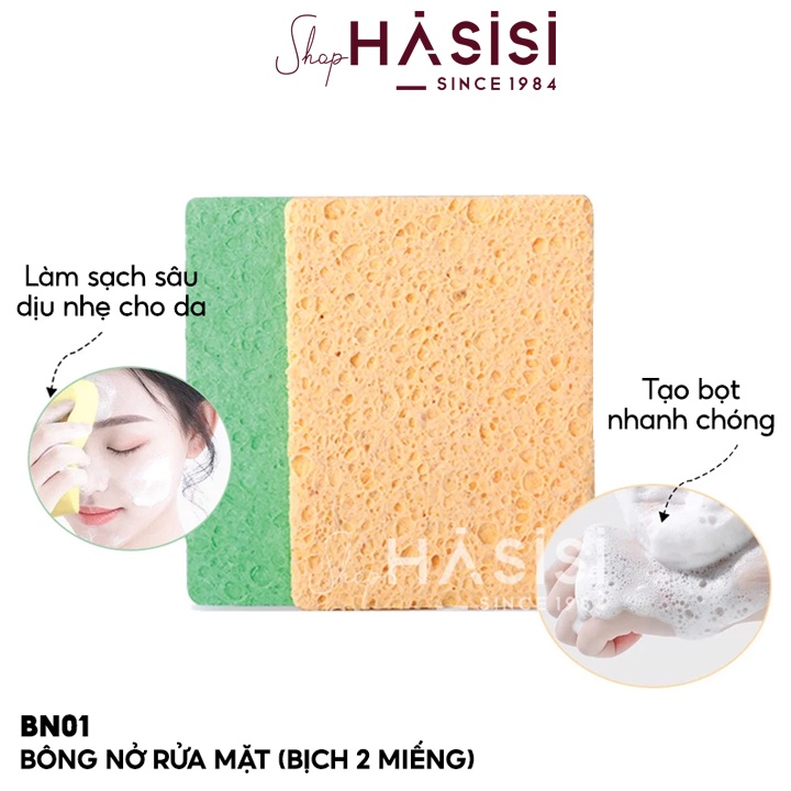 Bông Nở Rửa Mặt VACOSI - BN01( Bịch 2 miếng)