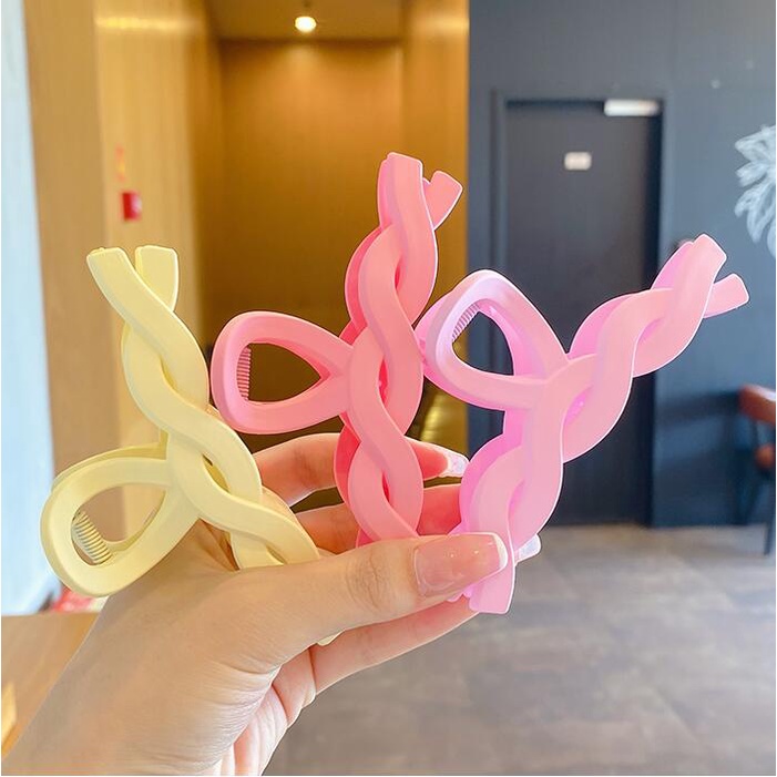 Kẹp tóc chất liệu nhựa acrylic cỡ lớn dễ thương kiểu Hàn Quốc