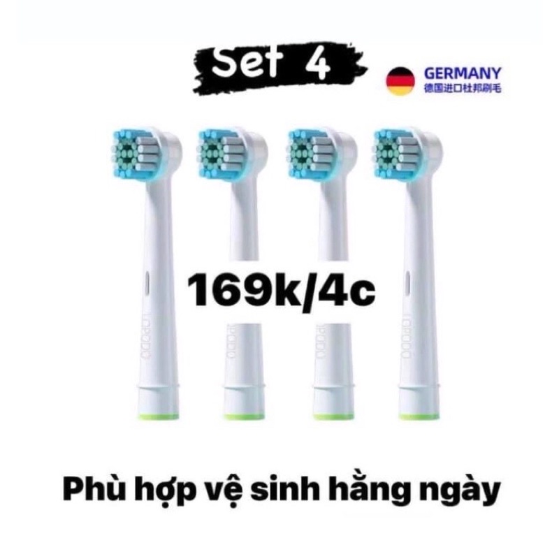 Set 4 đầu bàn chải phù hợp dòng máy Oral B tặng kèm tăm nha khoa