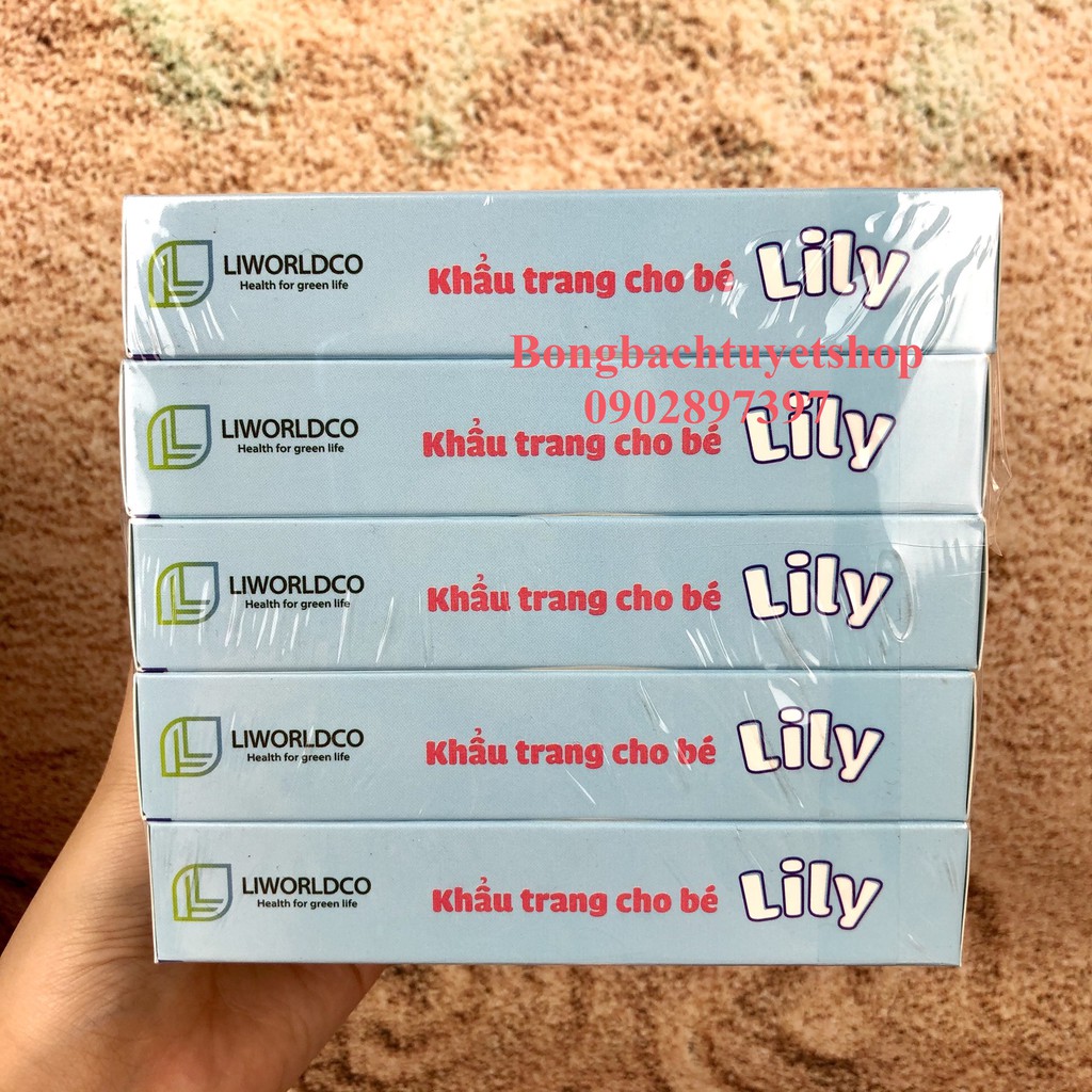 Combo 3 hộp Khẩu trang Lily cho bé ( 30 cái ) - Mẫu Logo LiLy mới