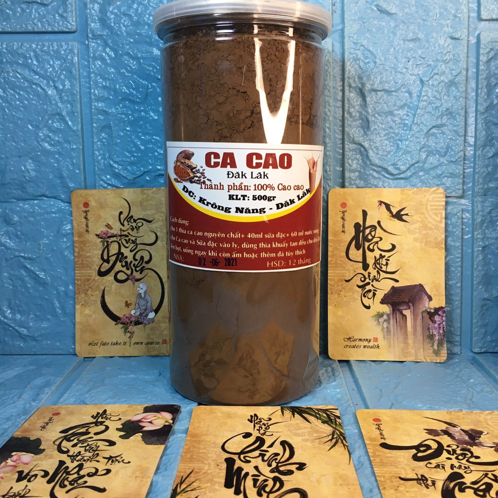 Bột cacao nguyên chất hữu cơ thơm ngon đậm đà từ Đắk Lắk 500gr