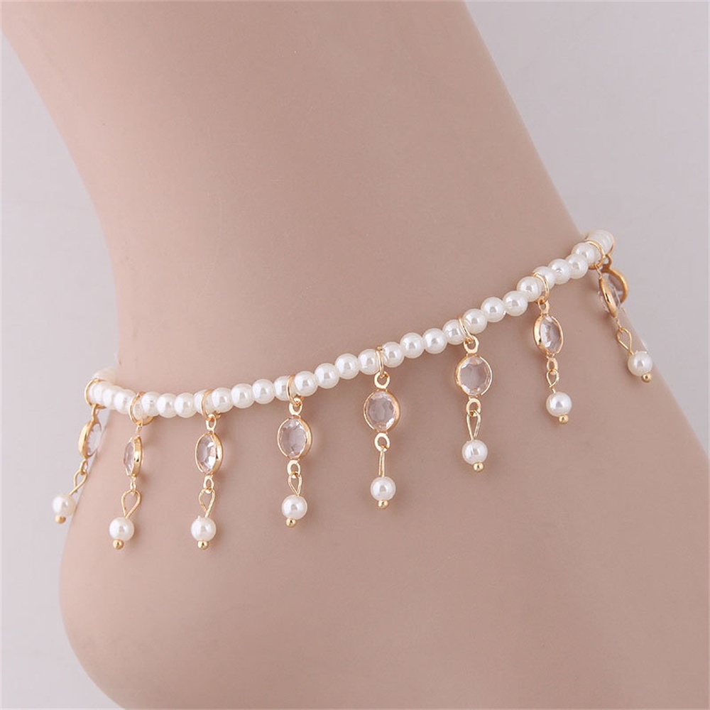 Lắc Chân Đính Hạt Ngọc Trai Thời Trang Cho Nữ