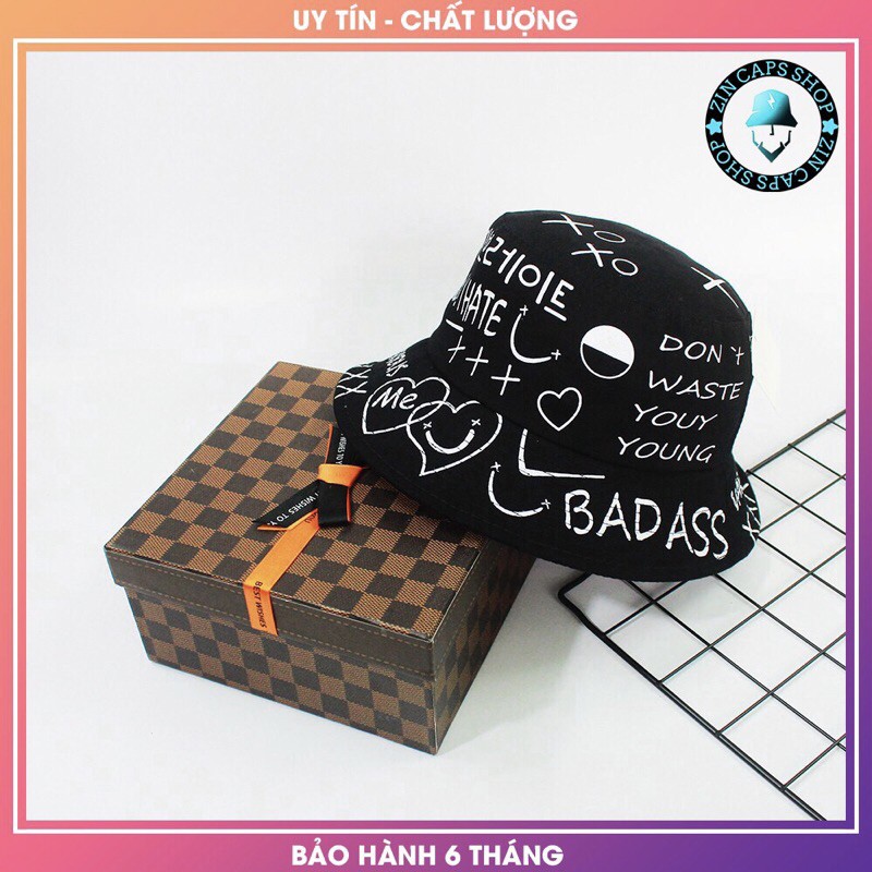 Nón buket 1 mặt hoạ tiết nhiều chywx