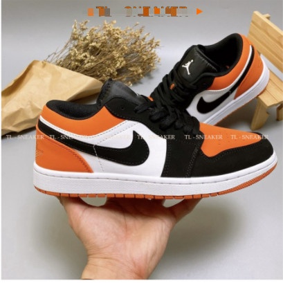 Giày Thể Thao Nam Nữ Jordan JD1 Low Cam Đen Cổ Thấp | BigBuy360 - bigbuy360.vn