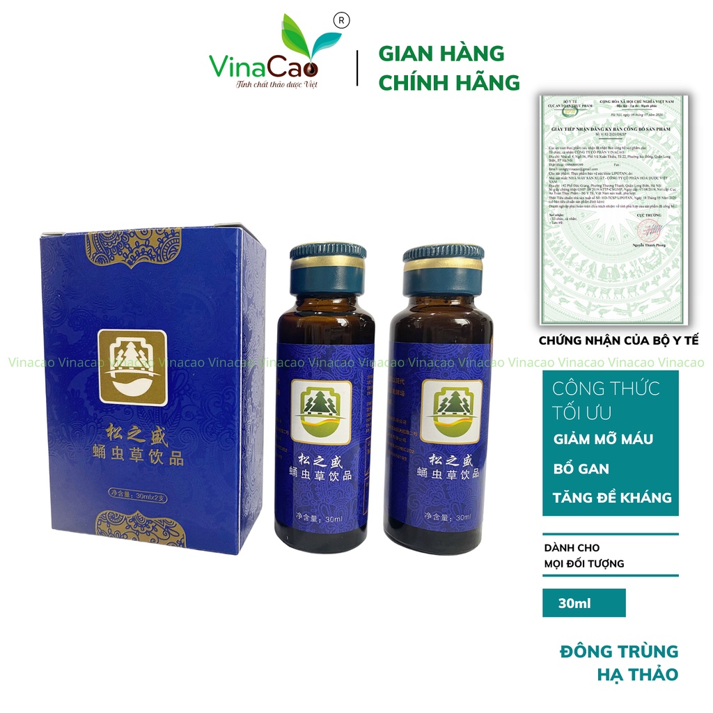 Đông trùng hạ thảo Trung Hoa cao cấp dạng nước - Bồi bổ sức khỏe, tăng sức đề kháng, bổ gan, giảm mỡ máu