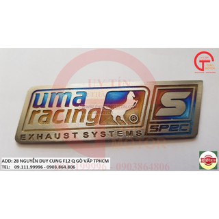 [FLASSALE] TEMTITAN - TEM DÁN PÔ CHỮ UMA RACING BẲNG TITAN CAO CẤP - SIÊU ĐẸP