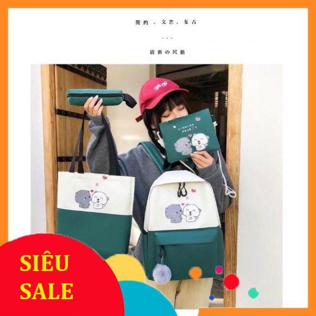 Balo Set 4 Món 2 Chú Cún Cute ( size đại)