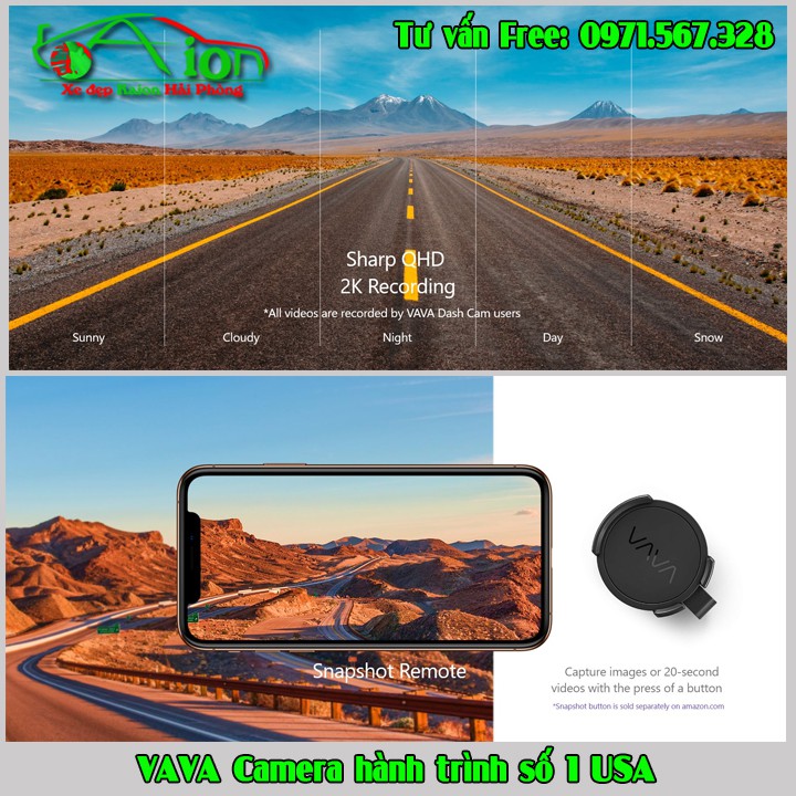 Camera Hành Trình VAVA VD-002 | 2 Camera | VAVA VD-002 Dual Cam - Ghi hành trình Ô tô trước và sau - Chính hãng | BigBuy360 - bigbuy360.vn