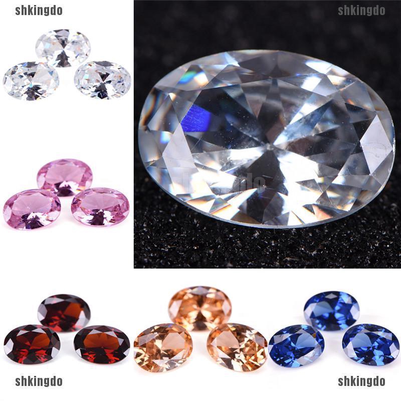 Hạt đá zircon hình oval 10x14cm nhiều màu sắc dùng làm trang sức
