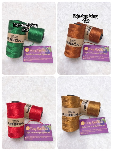 Sợi ribbon móc túi xách