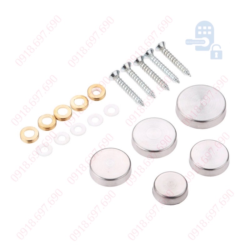 Bộ 4 cái nắp chụp gương - chụp đầu ốc inox