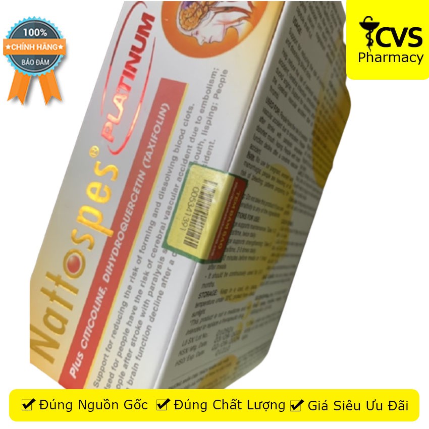Nattospes Platinum hỗ trợ làm tan cục máu đông hộp 30 viên - Cvspharmacy