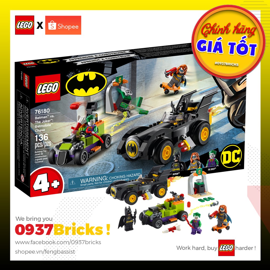 [MỚI 2021] LEGO SUPER HEROES 76180 Batman đối đầu với The Joker (136 chi tiết)