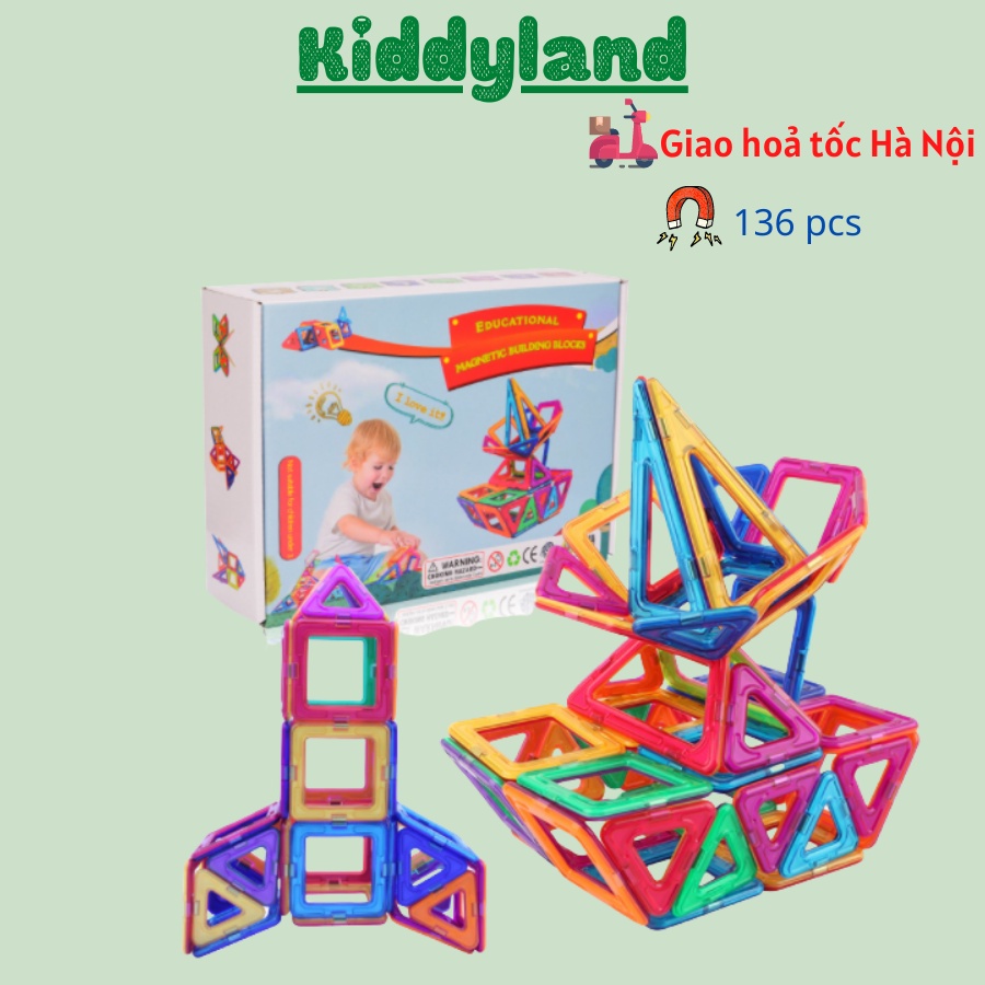Xếp hình nam châm sáng tạo full 136 chi tiết - Loại to