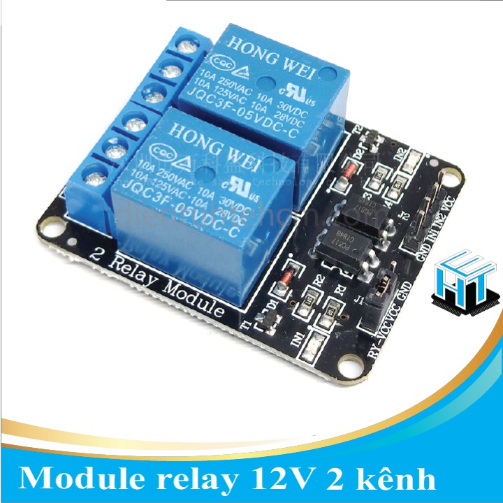 Module relay 12V 2 kênh - Module relay 12V 2 kênh cách ly quang