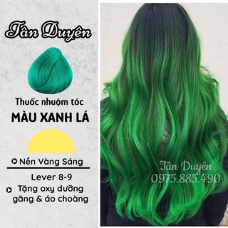 Nhuộm tóc Màu Xanh Lá màu nhuộm tại nhà Ko Tẩy