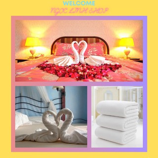 Khăn tắm gấp Thiên Nga 💖 Khăn tắm trang trí phòng cưới kích thước 70 x 140cm