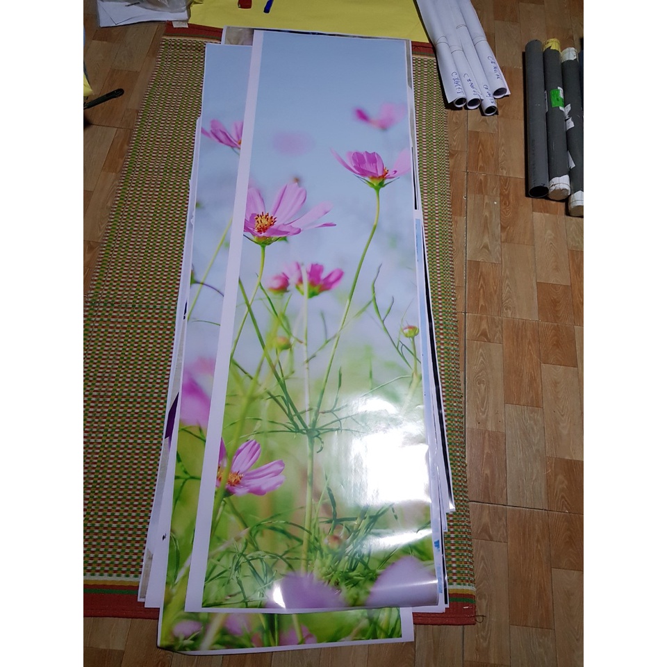 Decal dán tủ lạnh 3D tủ 2 cánh lớn side by side không thấm nước siêu bền đẹp - MẪU HOA ĐẸP