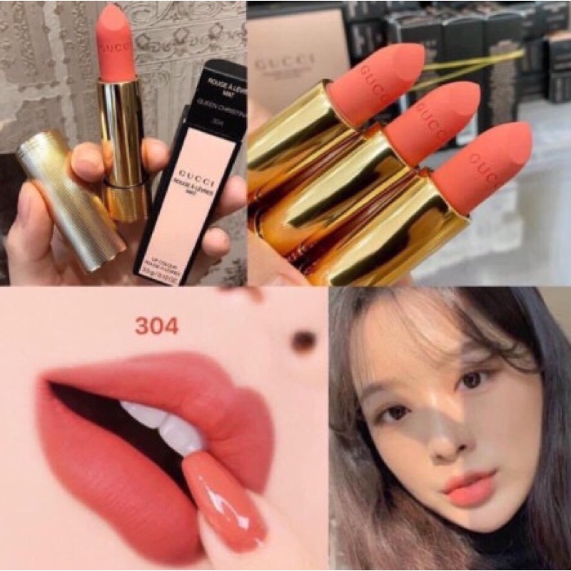 🇺🇸🇺🇸 Son Lì Gucci Rouge À Lèvres Voile Mat Màu 304 Queen Christina