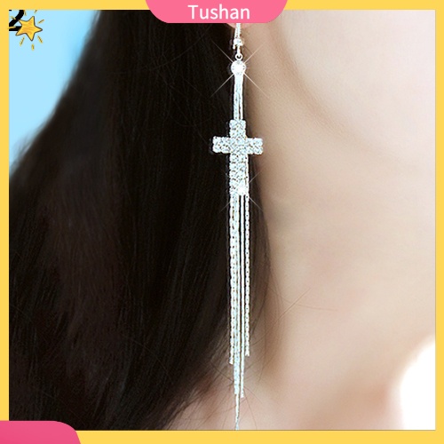 Khuyên tai hình chuông / thánh giá đính đá thời trang cho nữ