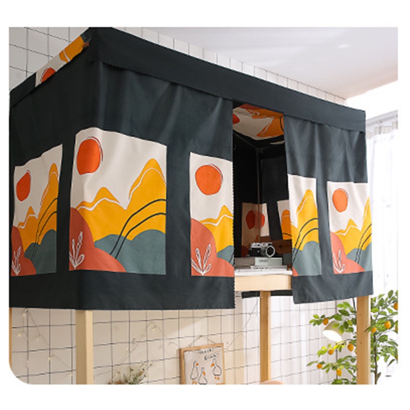 Rèm treo giường tầng bọc kín chống bụi thích hợp cho phòng ngủ tập thể