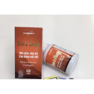Nhau Thai Cừu COLLAGEN ROSE & BEAUTY Kingphar - Mờ Nám, Đẹp Da, Cân Bằng Nội Tiết Tố Hộp 60 Viên