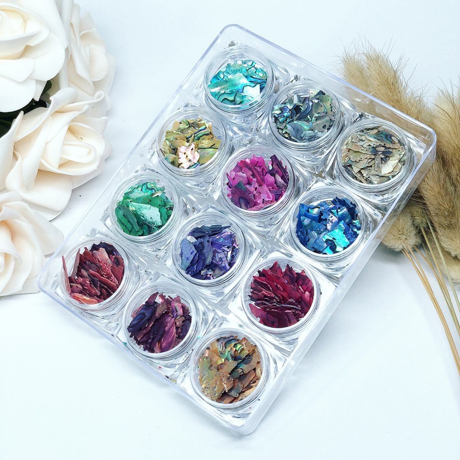 Xà cừ nail , xà cừ vân đá đính móng sét 12 hú