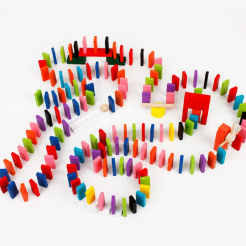 Bộ Domino Gỗ Màu 600 Chi Tiết Cho Bé Học Tập