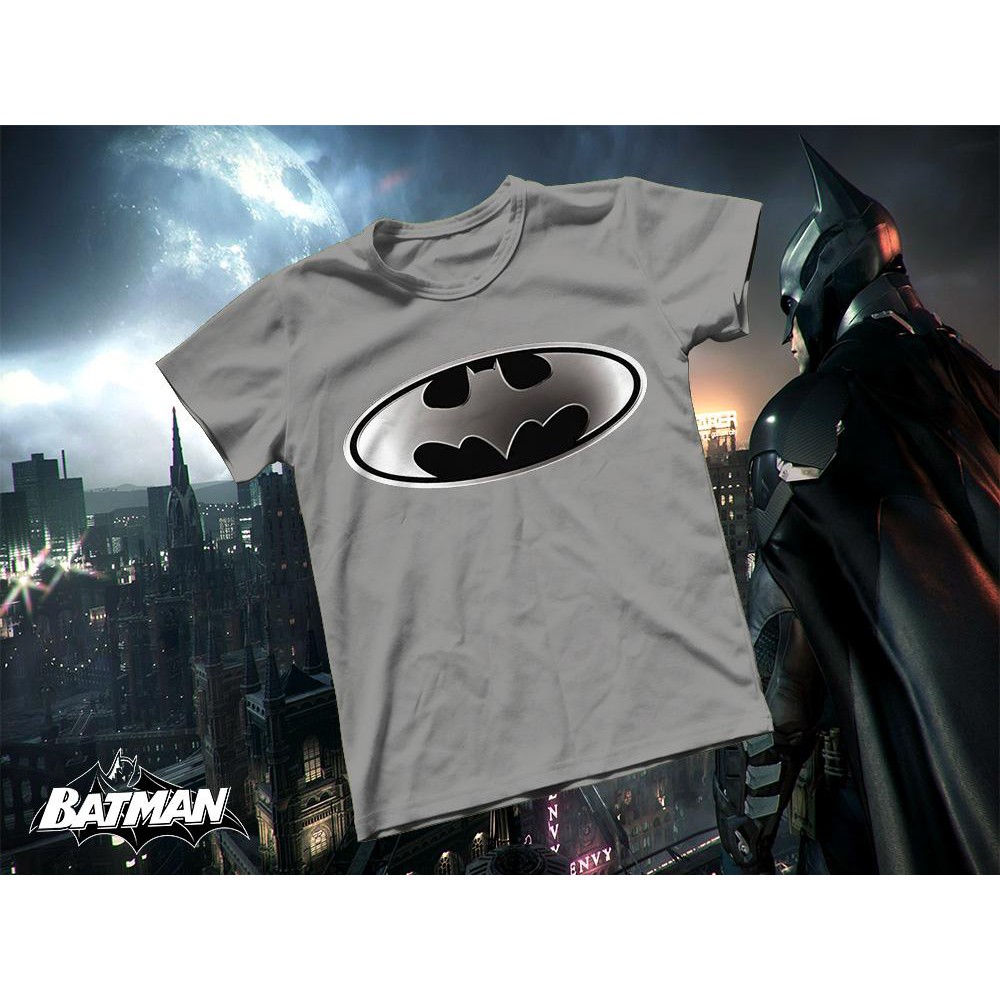 Áo thun Cotton Unisex - Movie - Batman - Biểu tượng batman Bạc