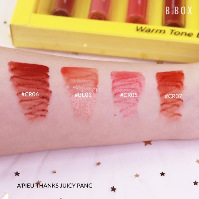 BỘ SON 4 CÂY CỦA NHÀ A’PIEU THANKS JUICY PANG