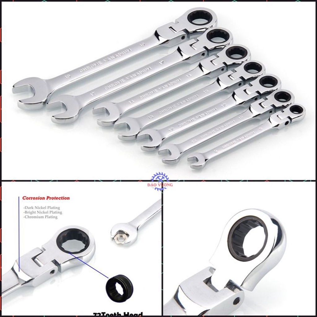 8-24mm Cờ lê tự động gật gù hợp kim thép Cr-V cao cấp Tolsen 15234 15236 15239 15243 15245 15247 15250 | Khóa lắc léo