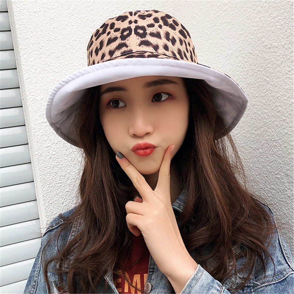 Nón Vành Tròn Hai Mặt Họa Tiết Da Báo Phong Cách Hàn Quốc