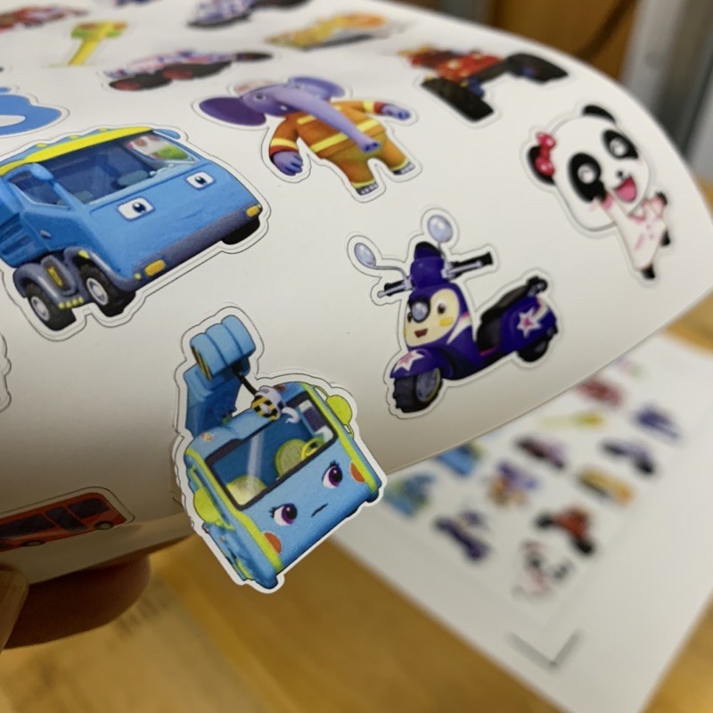 Combo 3 tấm hình dán Sticker babybus cho bé