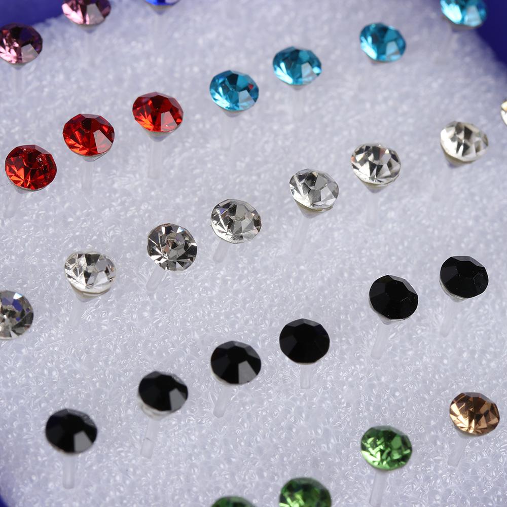 ME Set 20 / 40 Đôi Bông Tai Pha Lê Trong Suốt Nhiều Màu Chống Dị Ứng